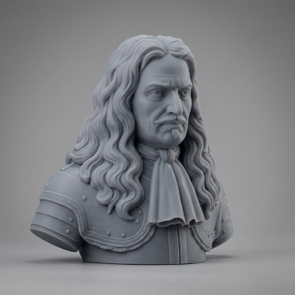 Marshal Turenne Henri de la Tour dAuvergne Historical Bust 3D Model