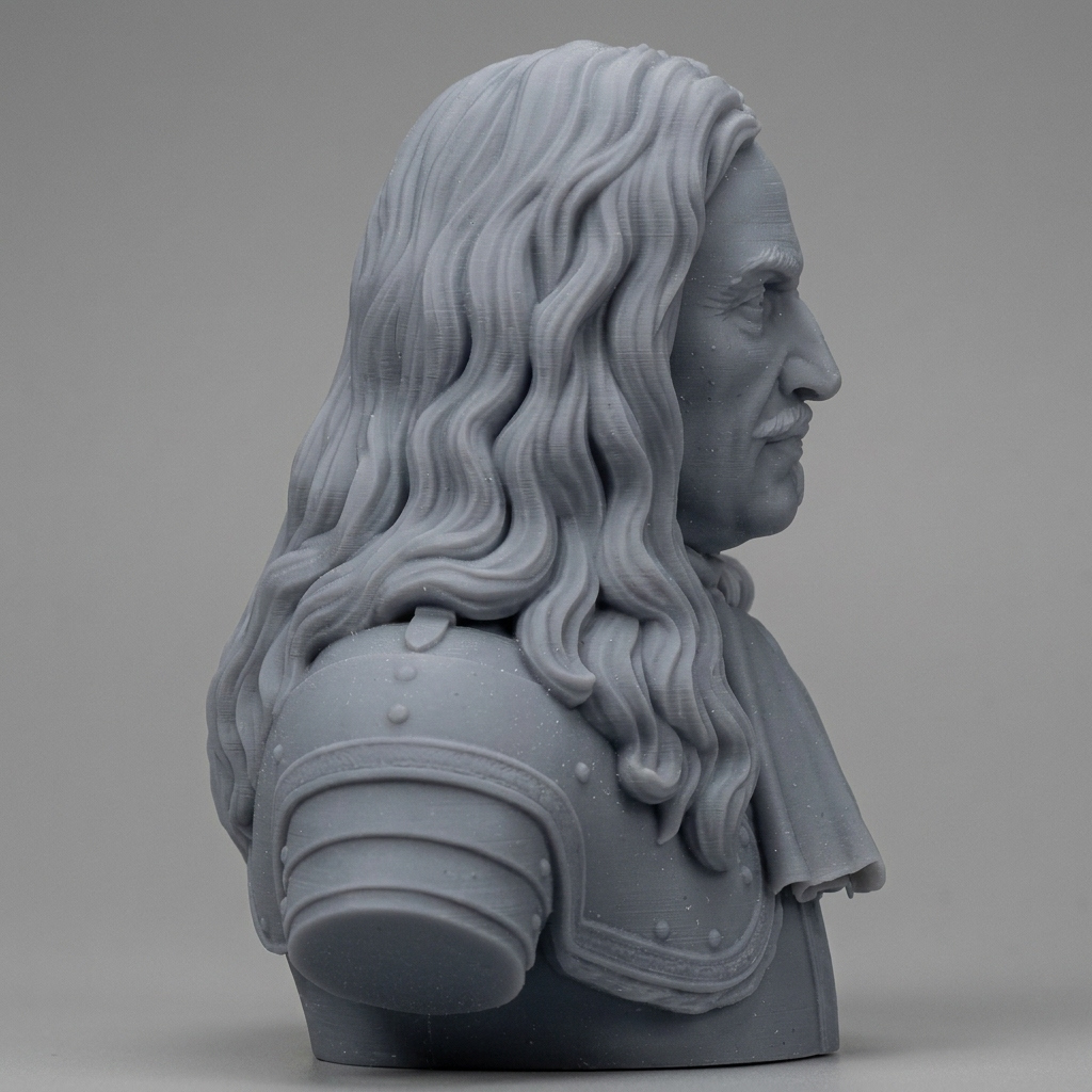 Marshal Turenne Henri de la Tour dAuvergne Historical Bust 3D Model