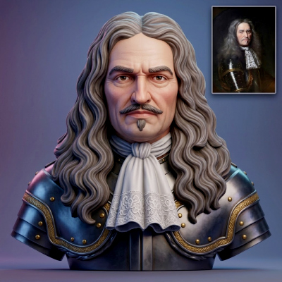 Marshal Turenne Henri de la Tour d'Auvergne Historical Bust