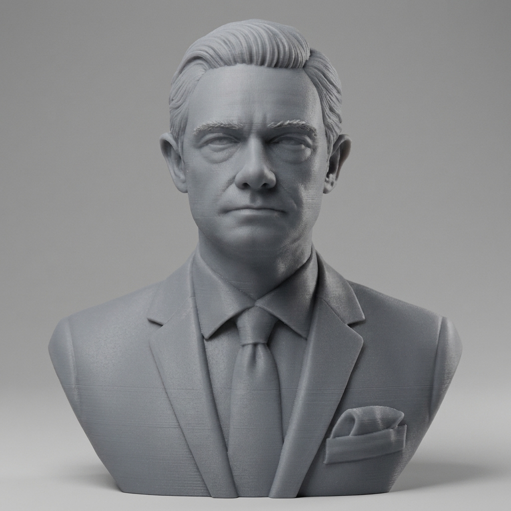 Martin Freeman as Dr. John Watson Actor Bust 3D Model