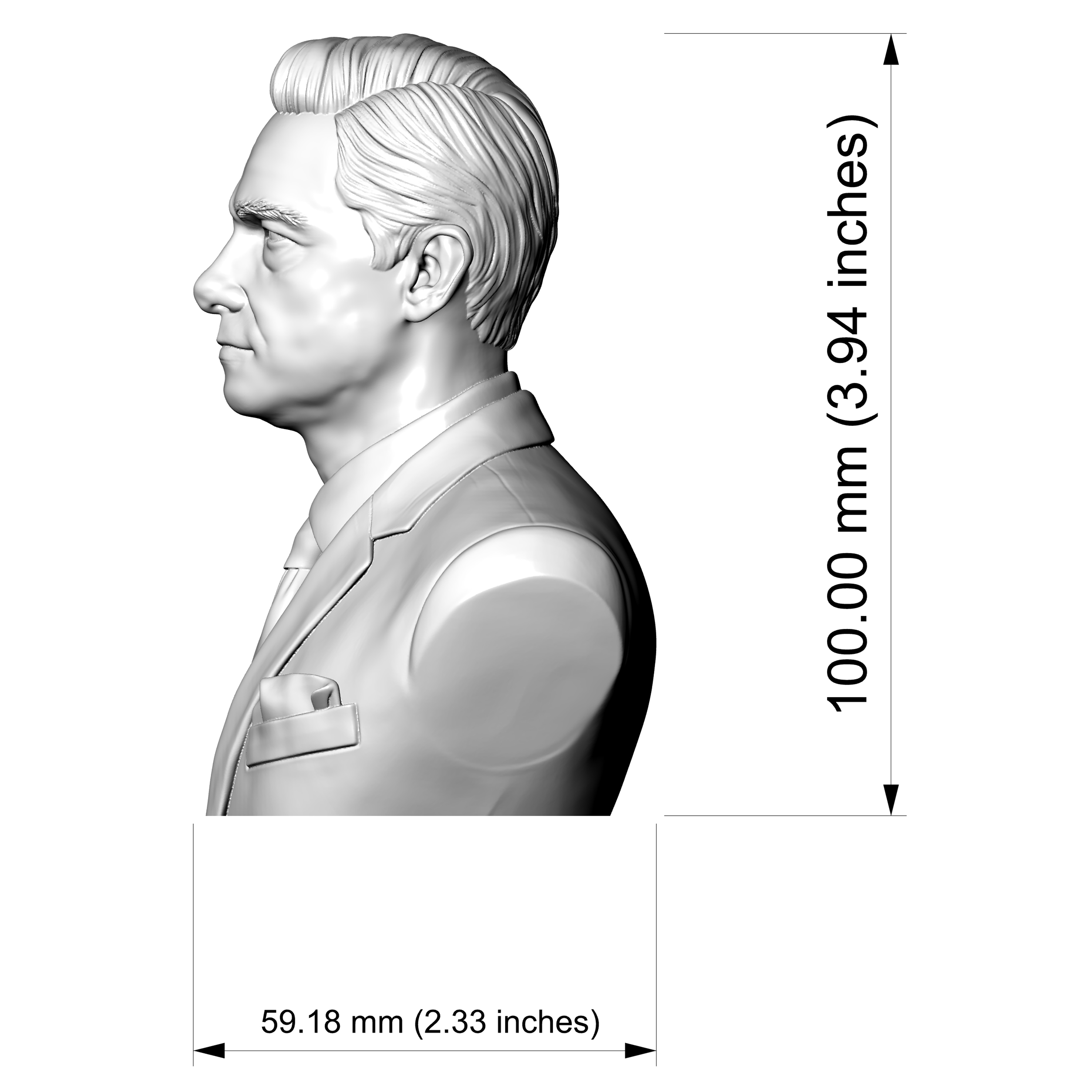 Martin Freeman as Dr. John Watson Actor Bust 3D Model