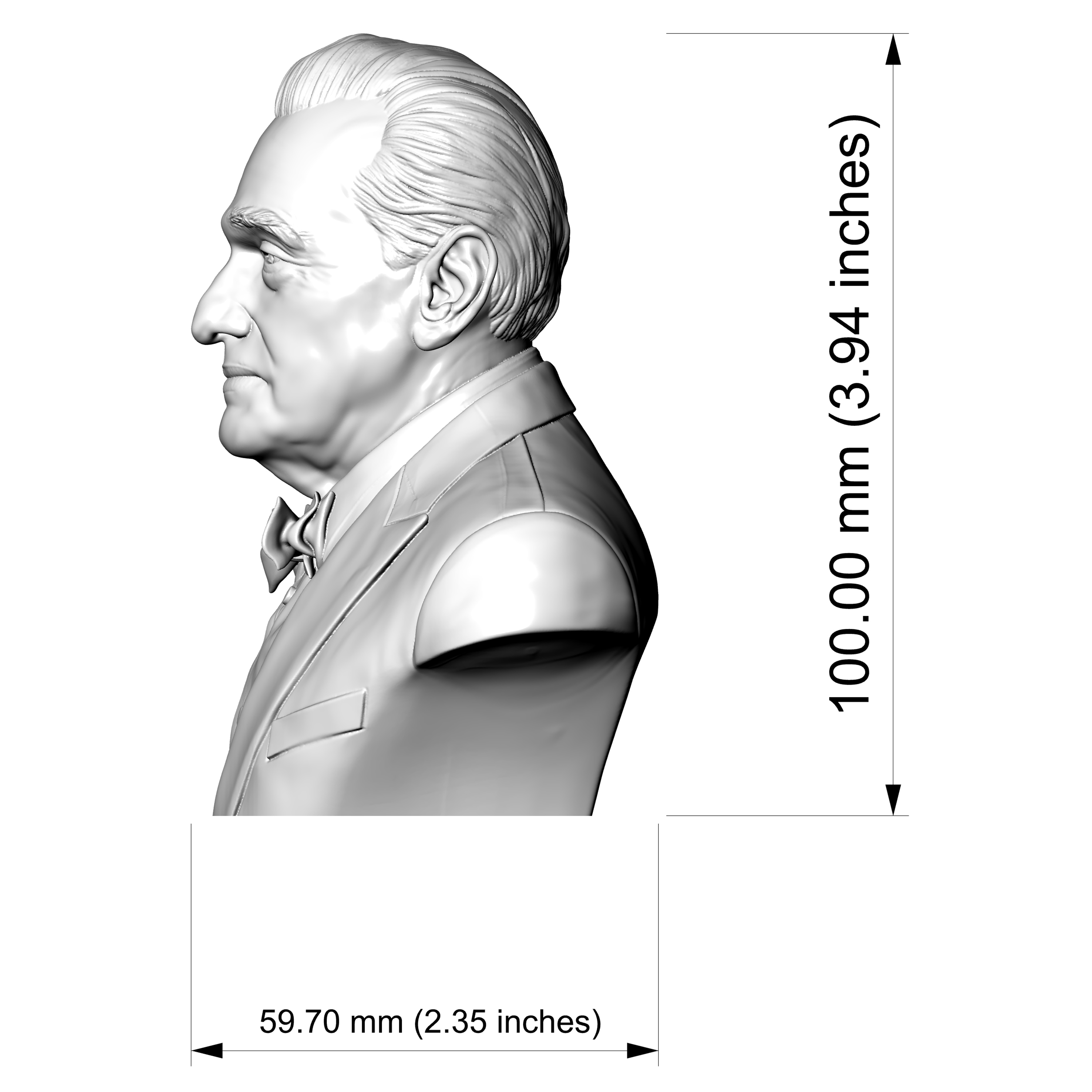 Martin Scorsese Bust 3D Printable 3D Model