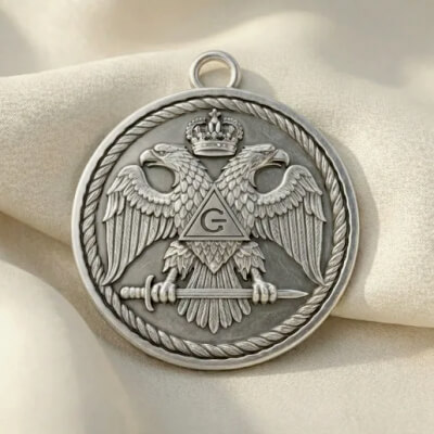 Masonic Double-Headed Eagle Wings Down with G