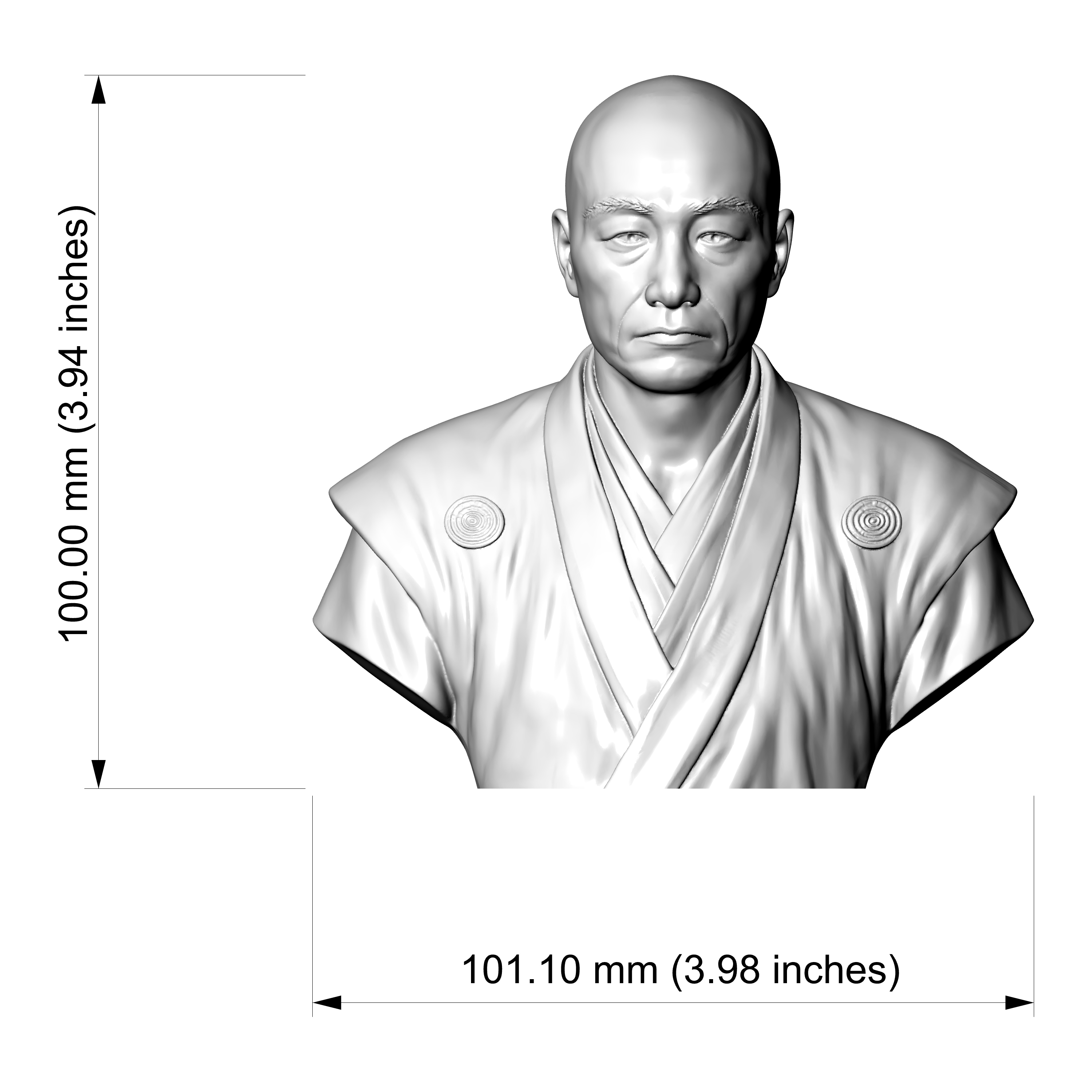 Matsudaira Kiyoyasu 3D Printable Bust 3D Model