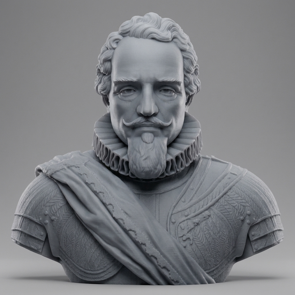 Maurice of Nassau Prince of Orange Historical Bust 3D Model