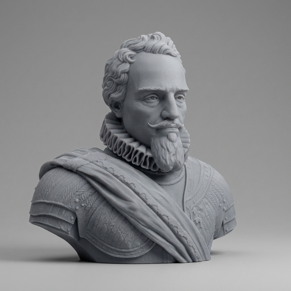 Maurice of Nassau Prince of Orange Historical Bust 3D Model