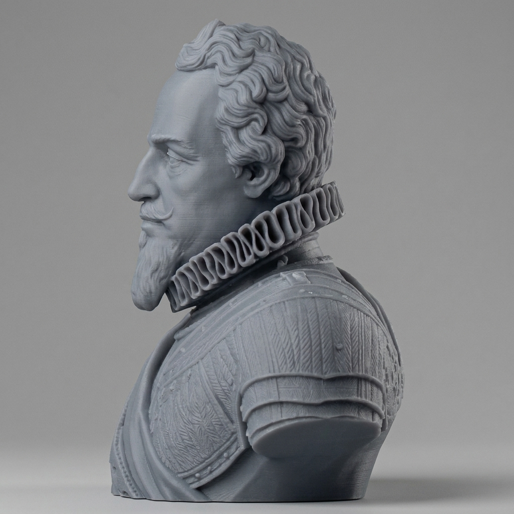 Maurice of Nassau Prince of Orange Historical Bust 3D Model
