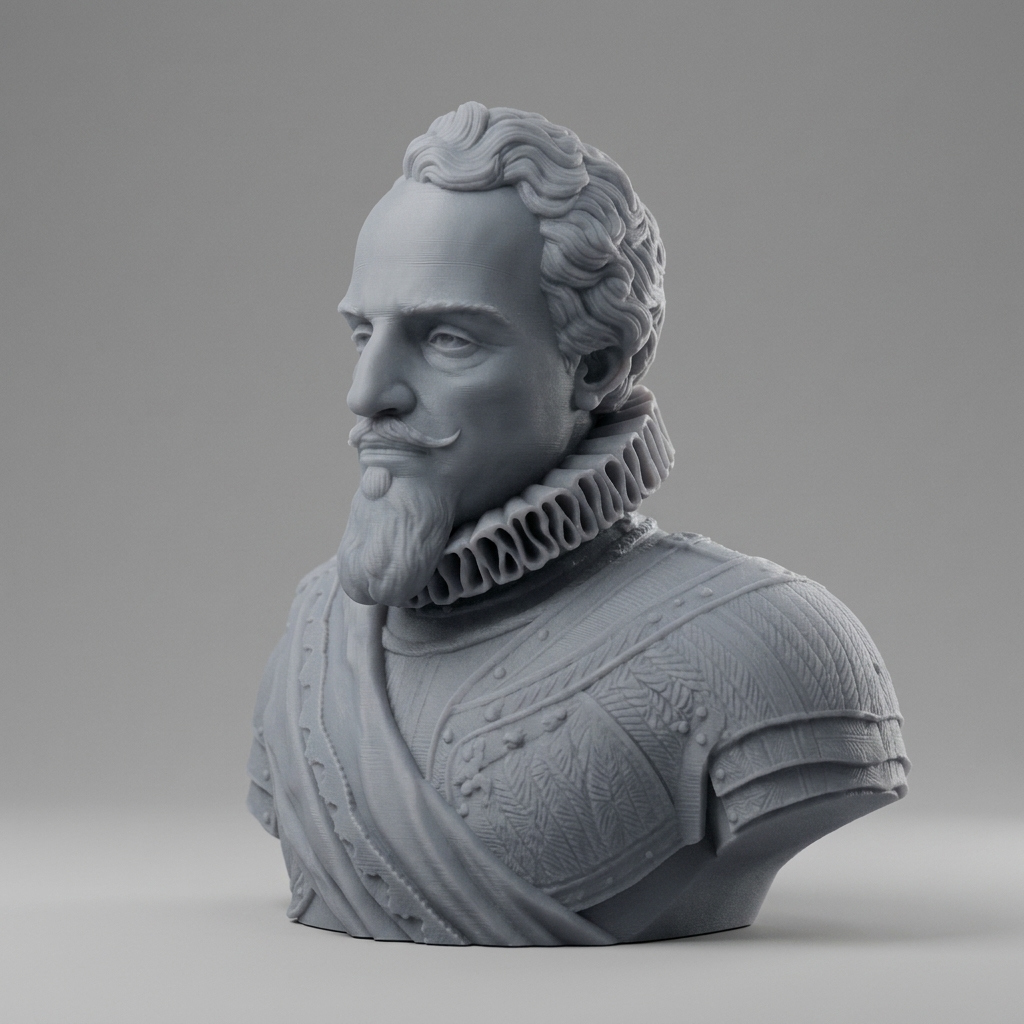 Maurice of Nassau Prince of Orange Historical Bust 3D Model