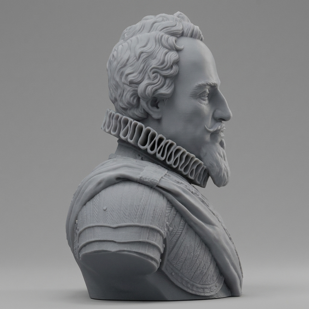Maurice of Nassau Prince of Orange Historical Bust 3D Model