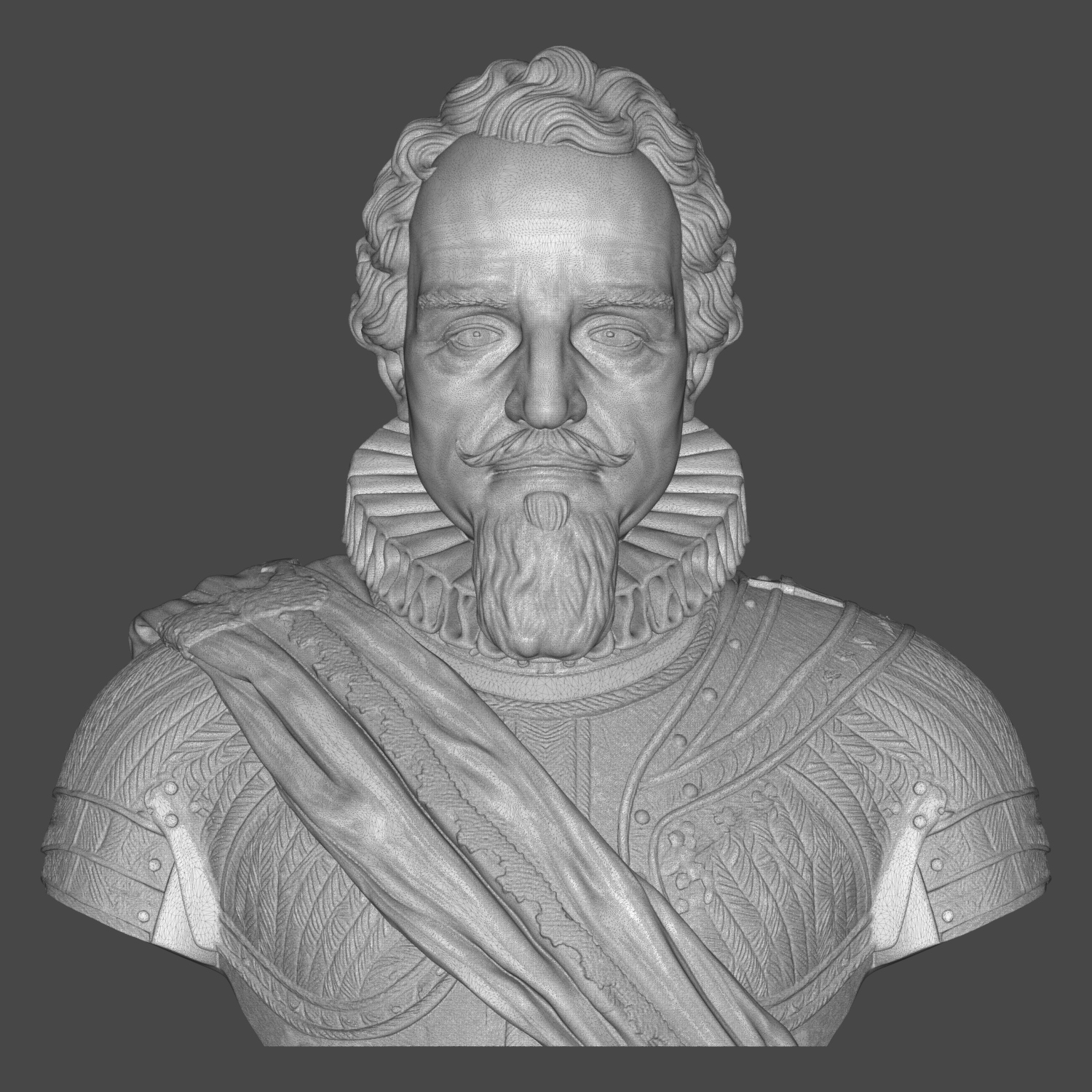 Maurice of Nassau Prince of Orange Historical Bust 3D Model
