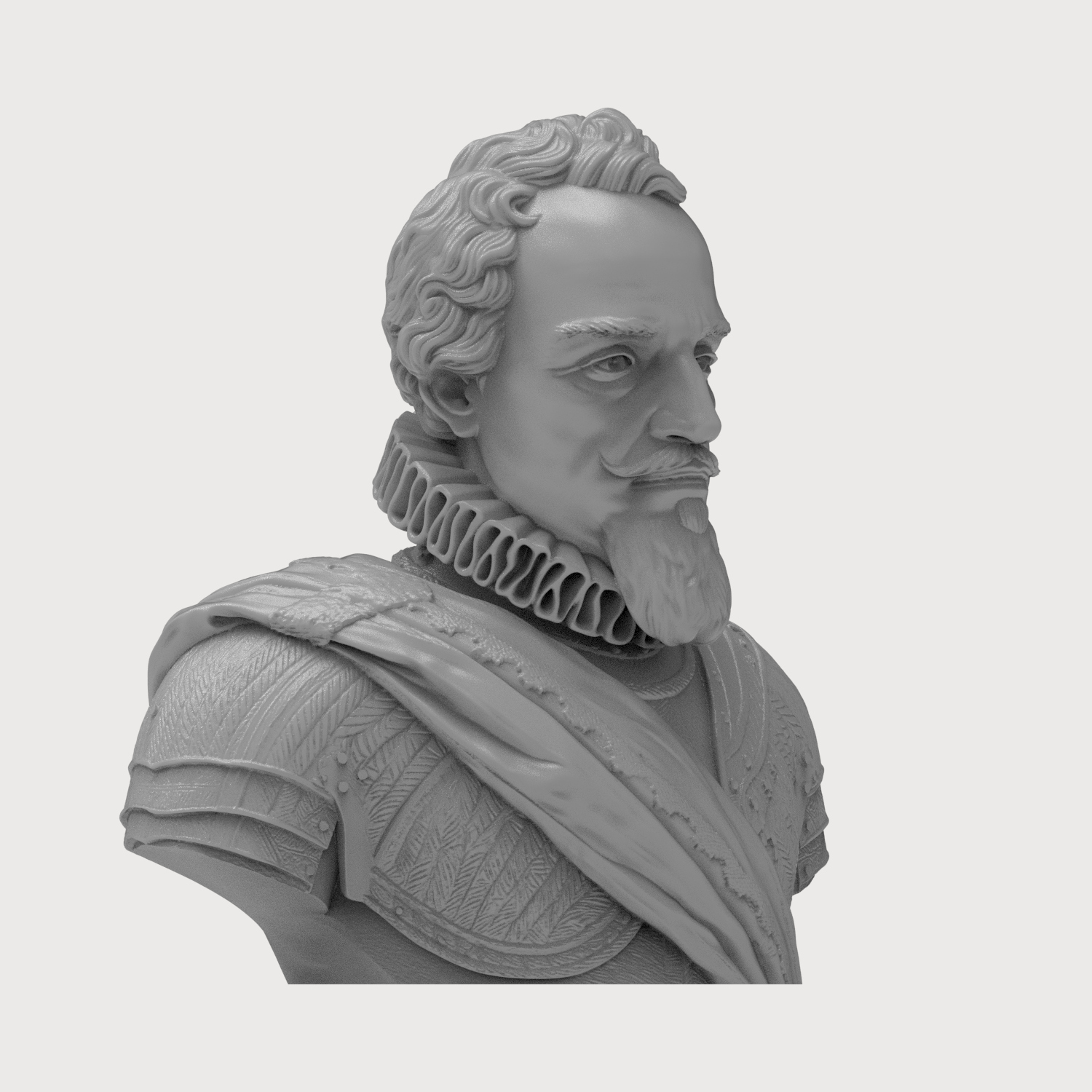Maurice of Nassau Prince of Orange Historical Bust 3D Model