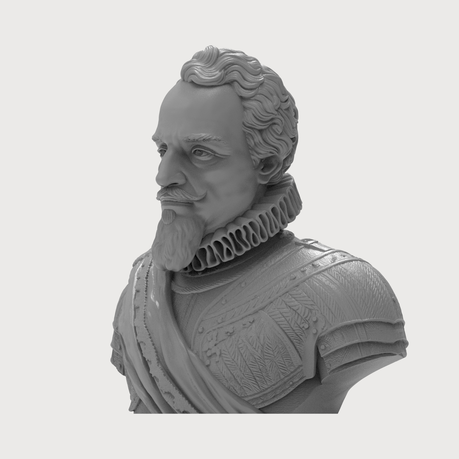 Maurice of Nassau Prince of Orange Historical Bust 3D Model