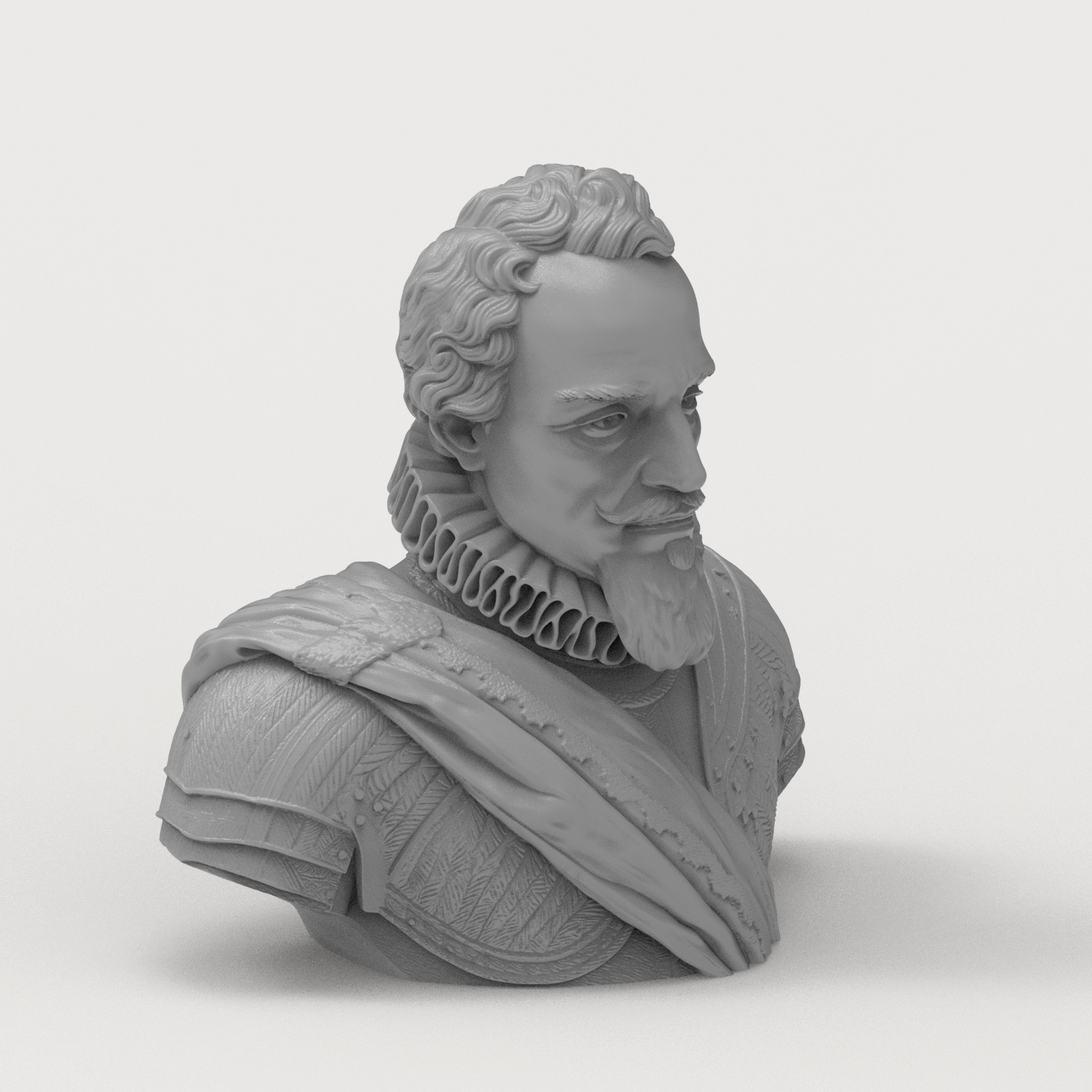 Maurice of Nassau Prince of Orange Historical Bust 3D Model