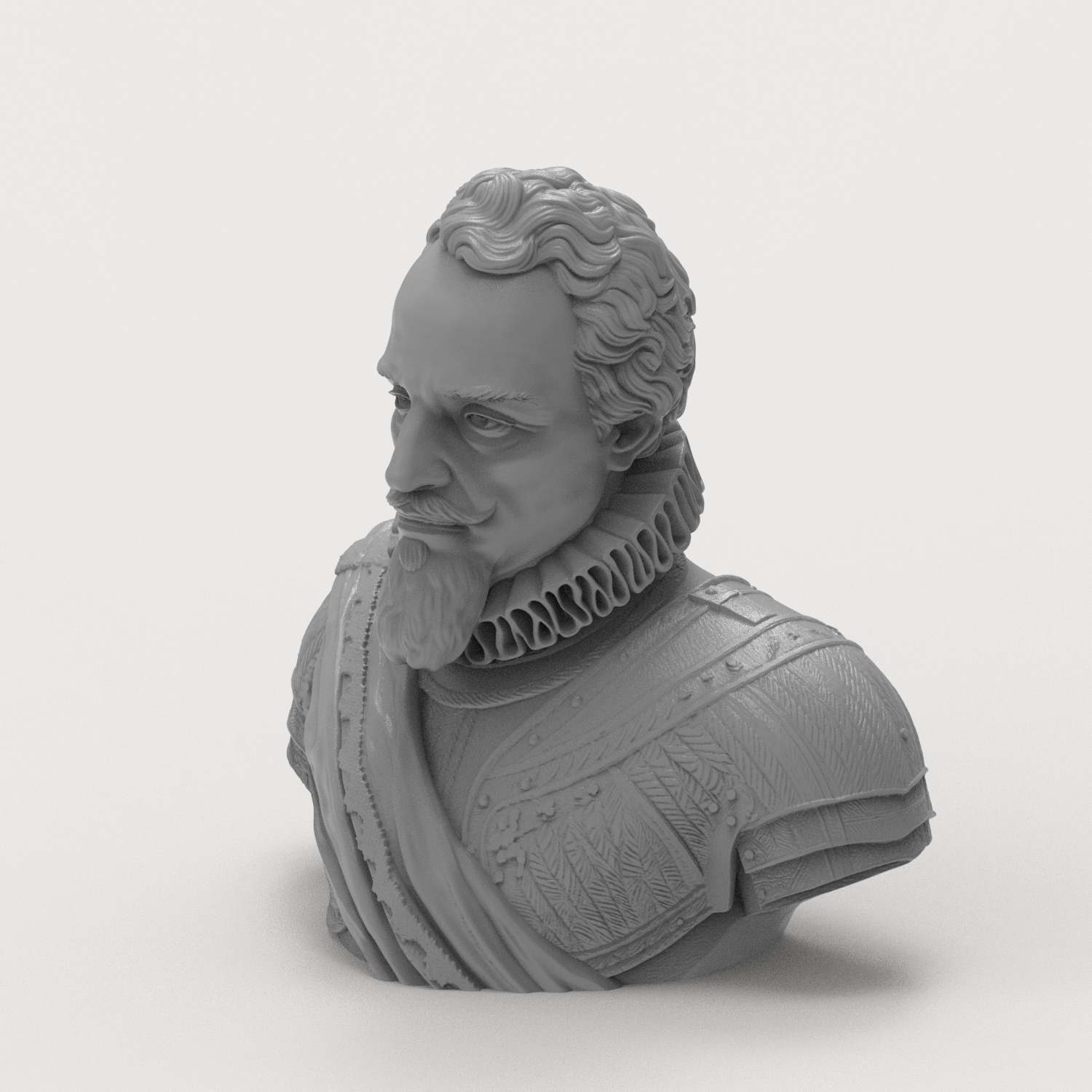 Maurice of Nassau Prince of Orange Historical Bust 3D Model