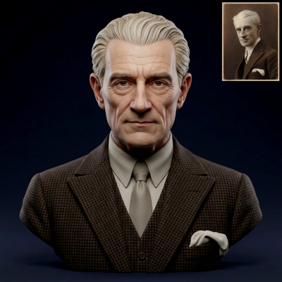 Maurice Ravel 3D Printable Bust