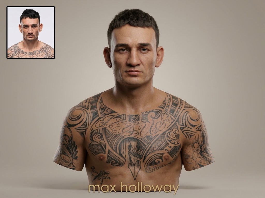 Max Holloway BMF 3D Printable Bust 3D Model