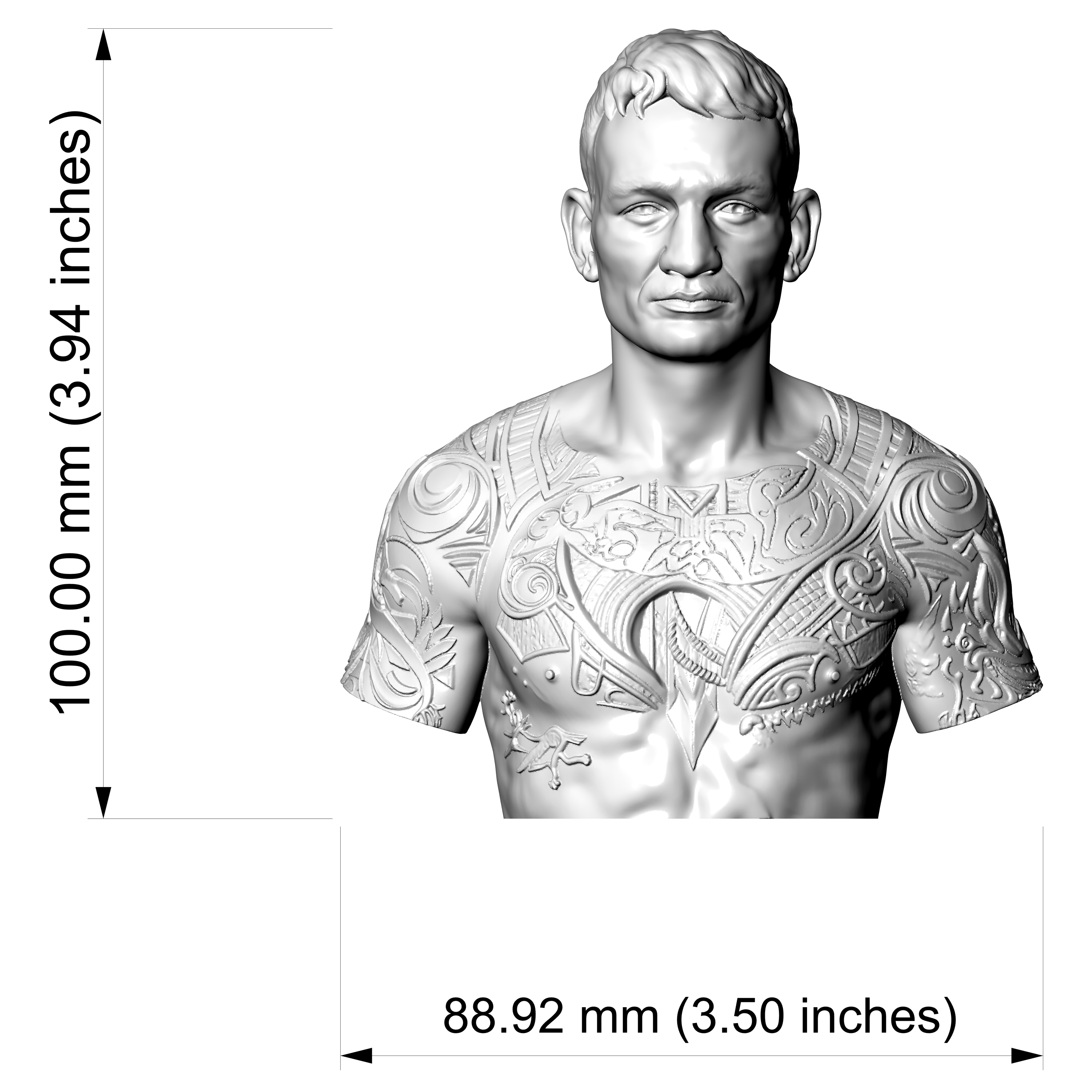 Max Holloway BMF 3D Printable Bust 3D Model