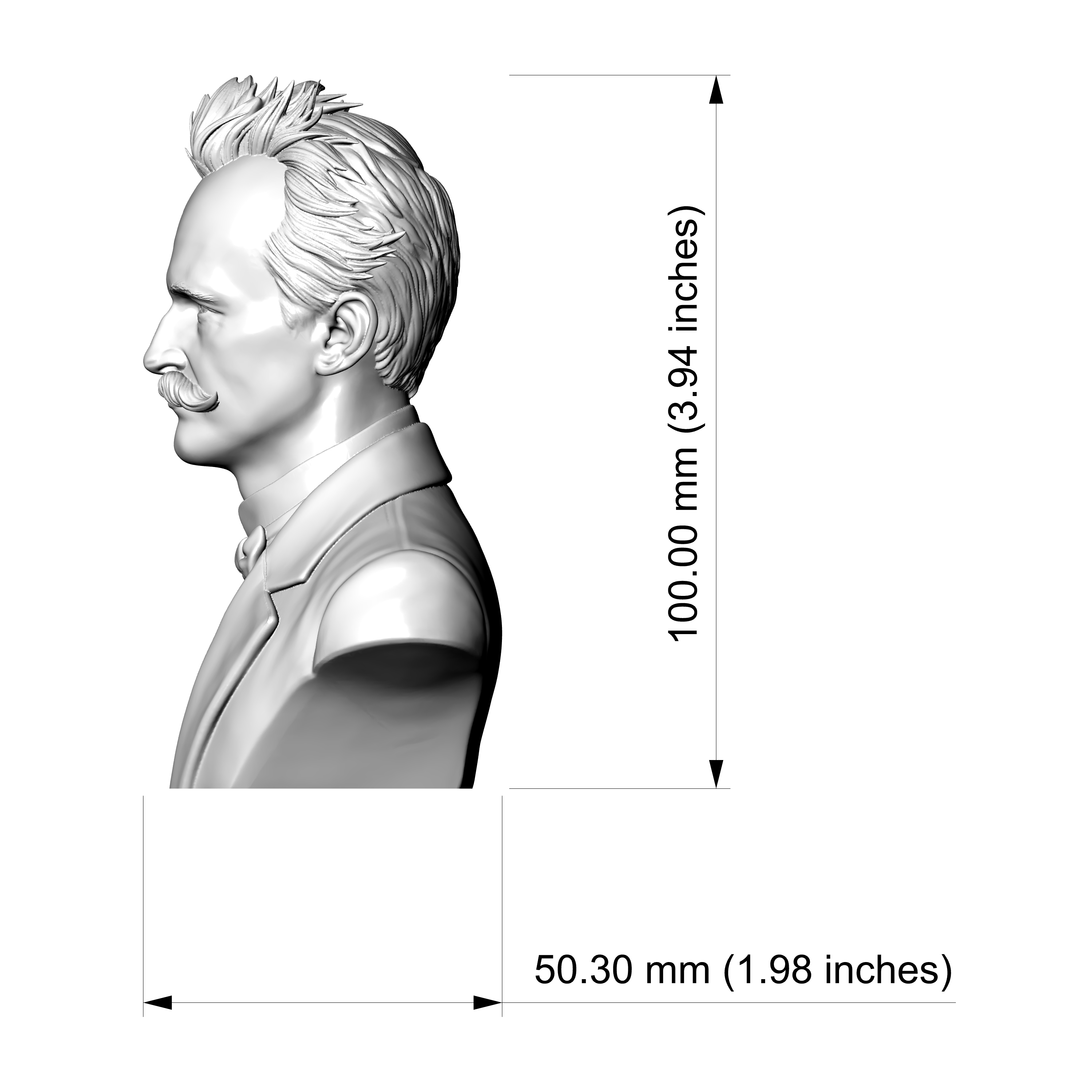 Max Planck 3D Printable Bust 3D Model