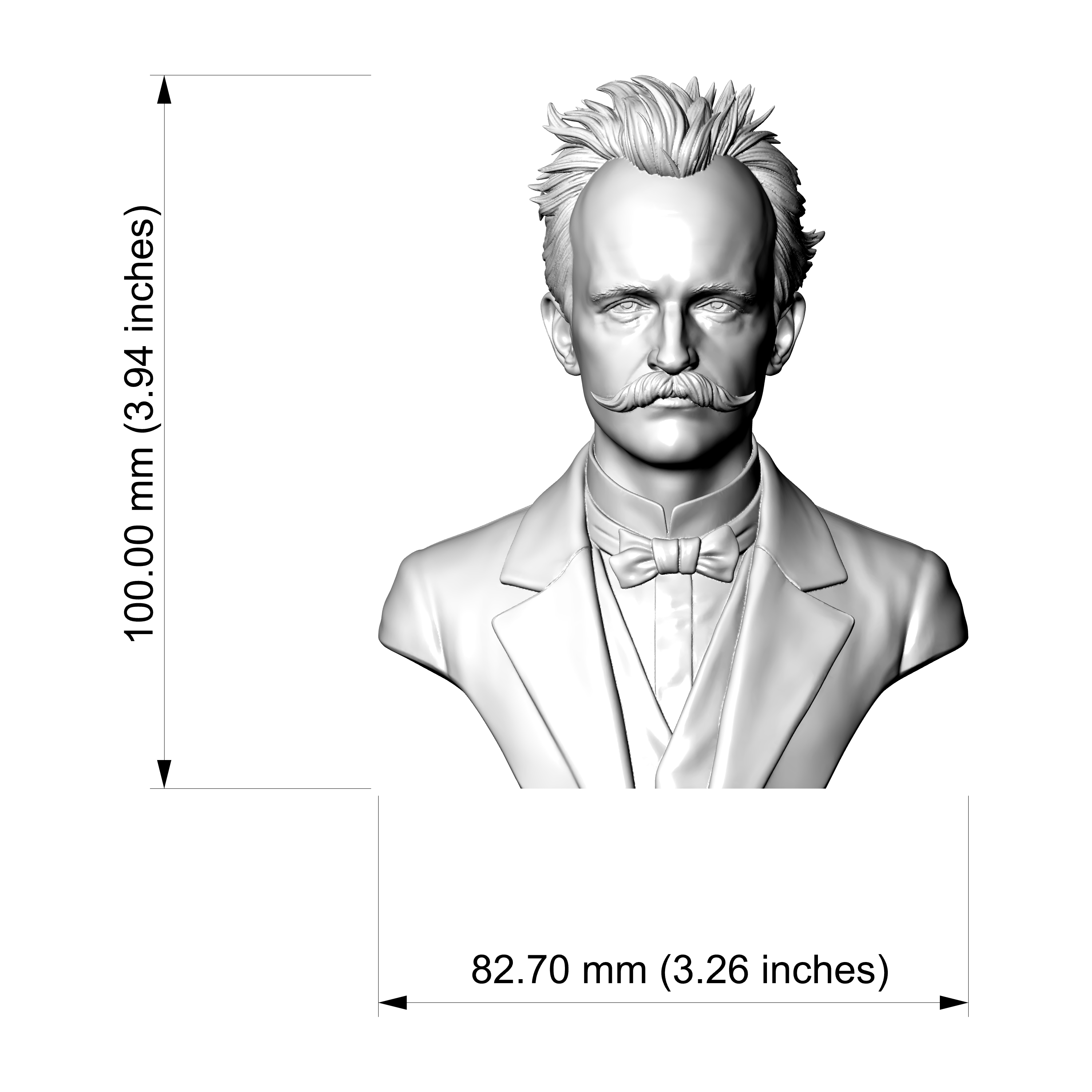 Max Planck 3D Printable Bust 3D Model