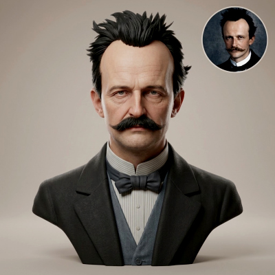 Max Planck 3D Printable Bust 3D Model