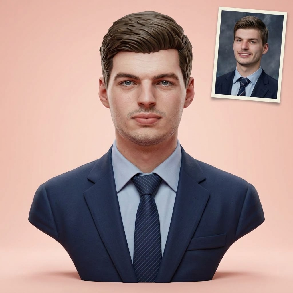 Max Verstappen 3D Printable Bust 3D Model