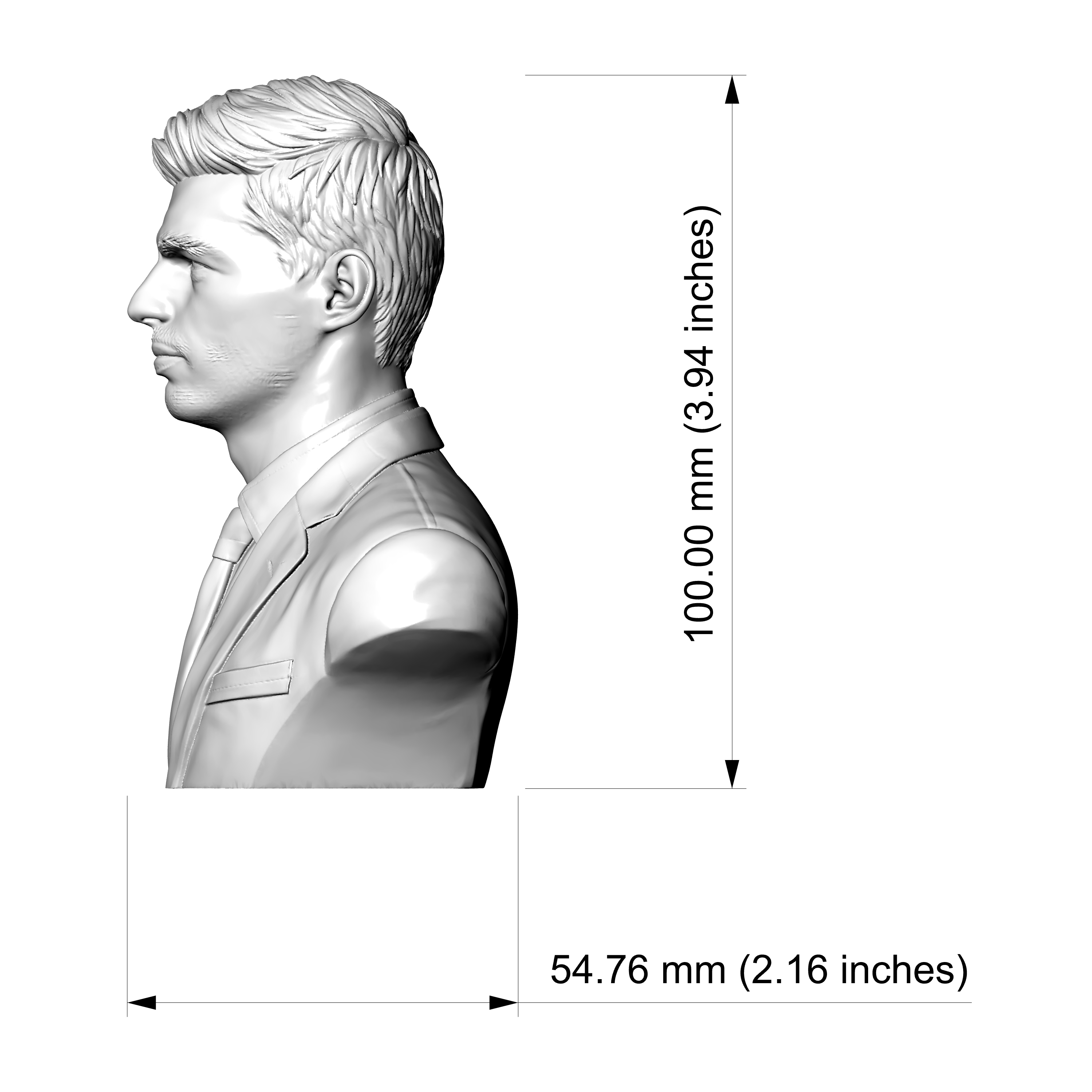 Max Verstappen 3D Printable Bust 3D Model