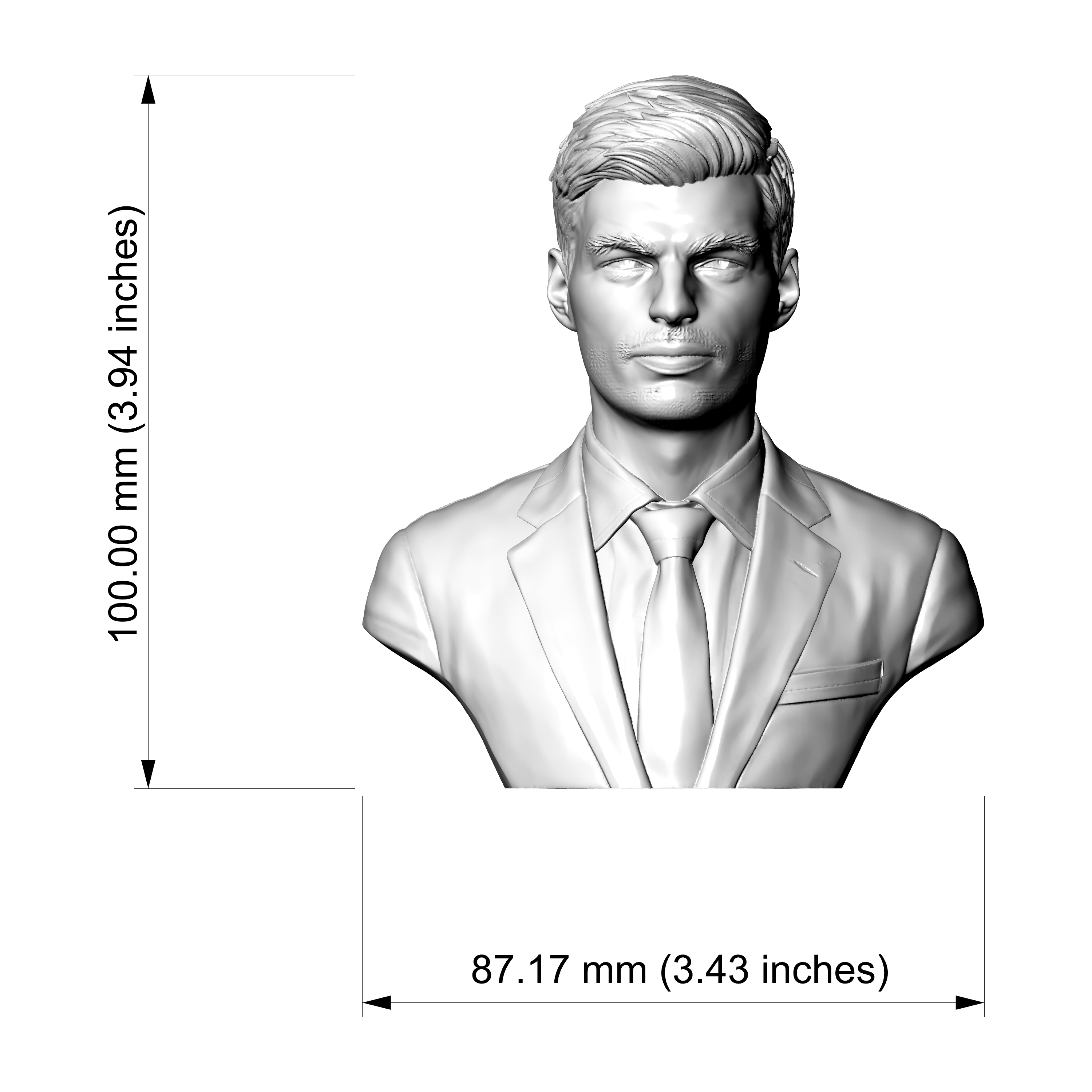 Max Verstappen 3D Printable Bust 3D Model