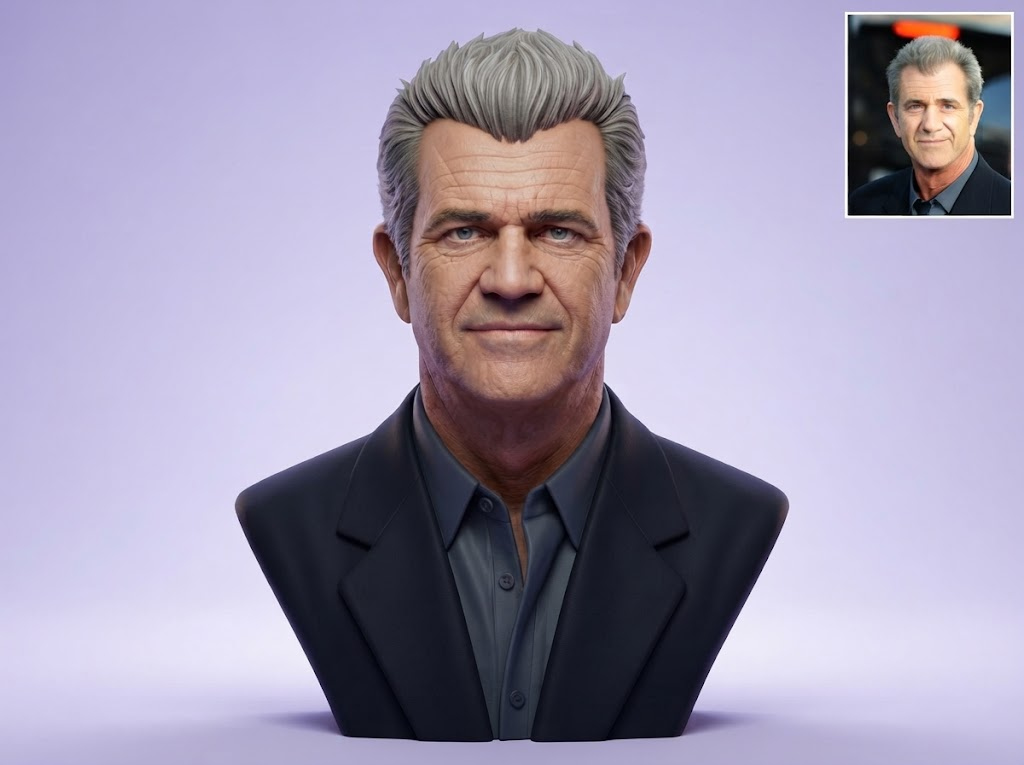 Mel Gibson Portrait Bust - Cinema Icon 3D Printable 3D Model
