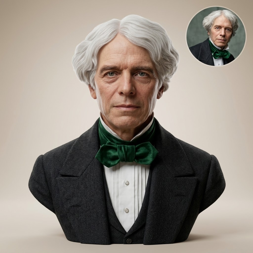 Michael Faraday 3D Printable Bust 3D Model