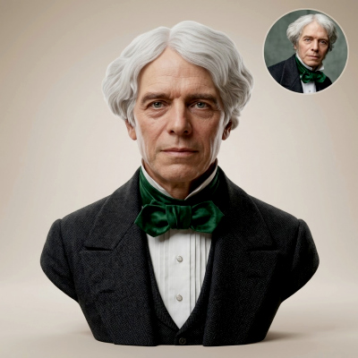 Michael Faraday 3D Printable Bust 3D Model