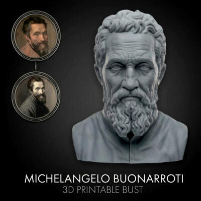 Michelangelo Buonarroti 3D Printable Bust