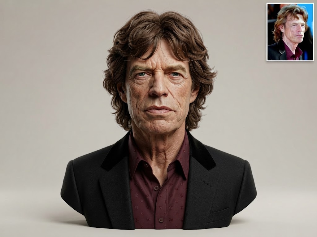 Mick Jagger 3D Printable Bust 3D Model