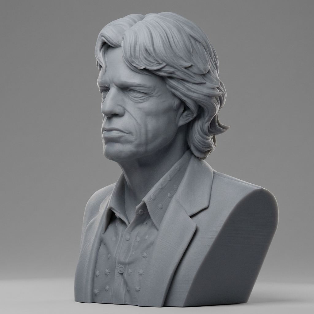 Mick Jagger 3D Printable Bust 3D Model
