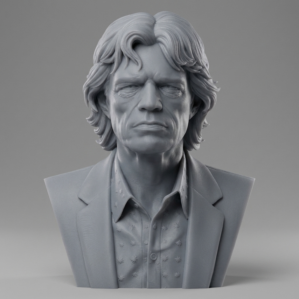 Mick Jagger 3D Printable Bust 3D Model