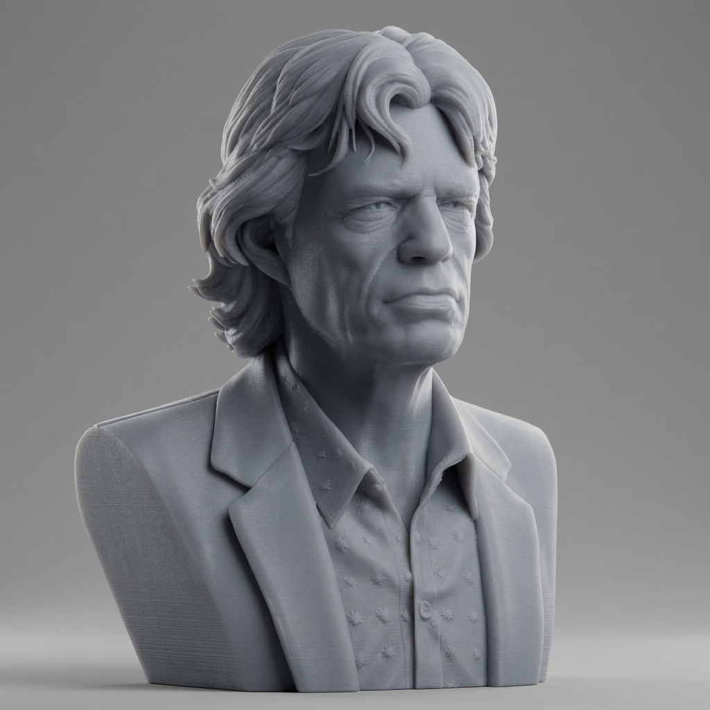 Mick Jagger 3D Printable Bust 3D Model