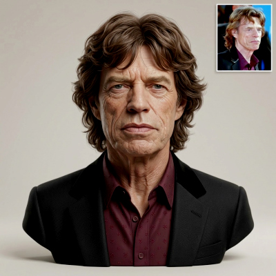 Mick Jagger 3D Printable Bust
