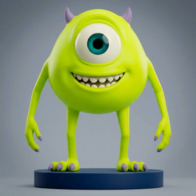 Mike Wazowski Monsters Inc 3D Printable Figurine