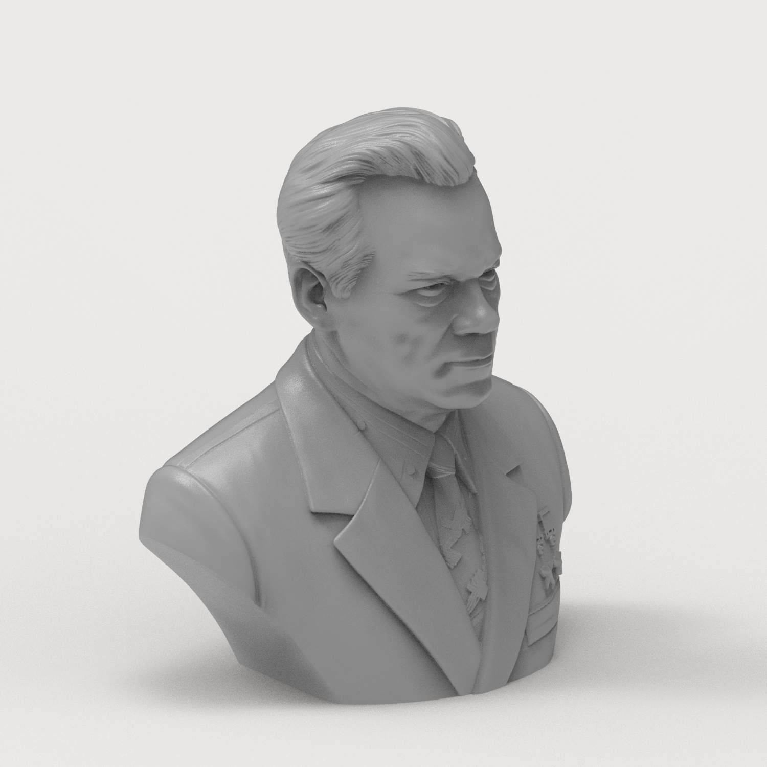 Mikhail Kalashnikov 3D Printable Bust 3D Model
