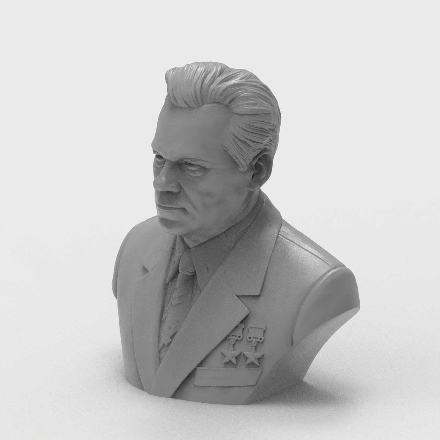 Mikhail Kalashnikov 3D Printable Bust 3D Model