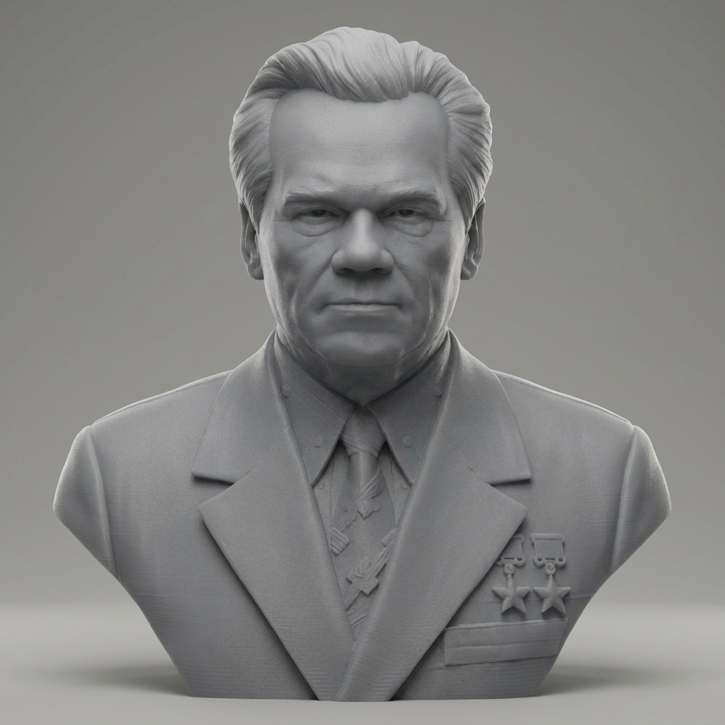 Mikhail Kalashnikov 3D Printable Bust 3D Model