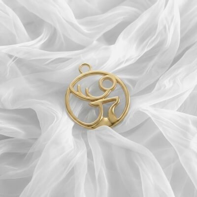 Minimalistic Deer "Forest Circle Pendant"