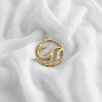 Minimalistic Dolphin "Flow Circle Pendant"
