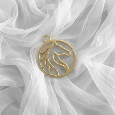 Minimalistic Horse "Circle Mane Pendant"