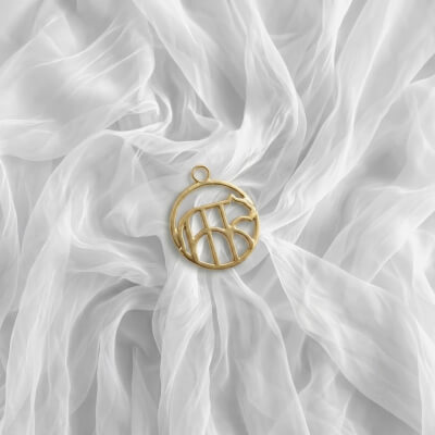 Minimalistic Tiger "Monogram Circle Pendant"
