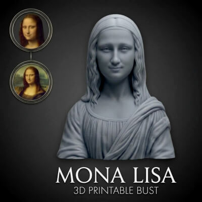 Mona Lisa 3D Printable Bust