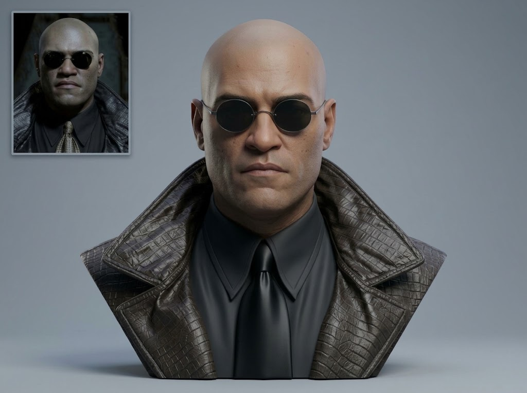 Morpheus The Matrix 3D Printable Bust 3D Model