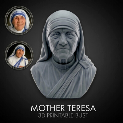 Mother Teresa 3D Printable Bust