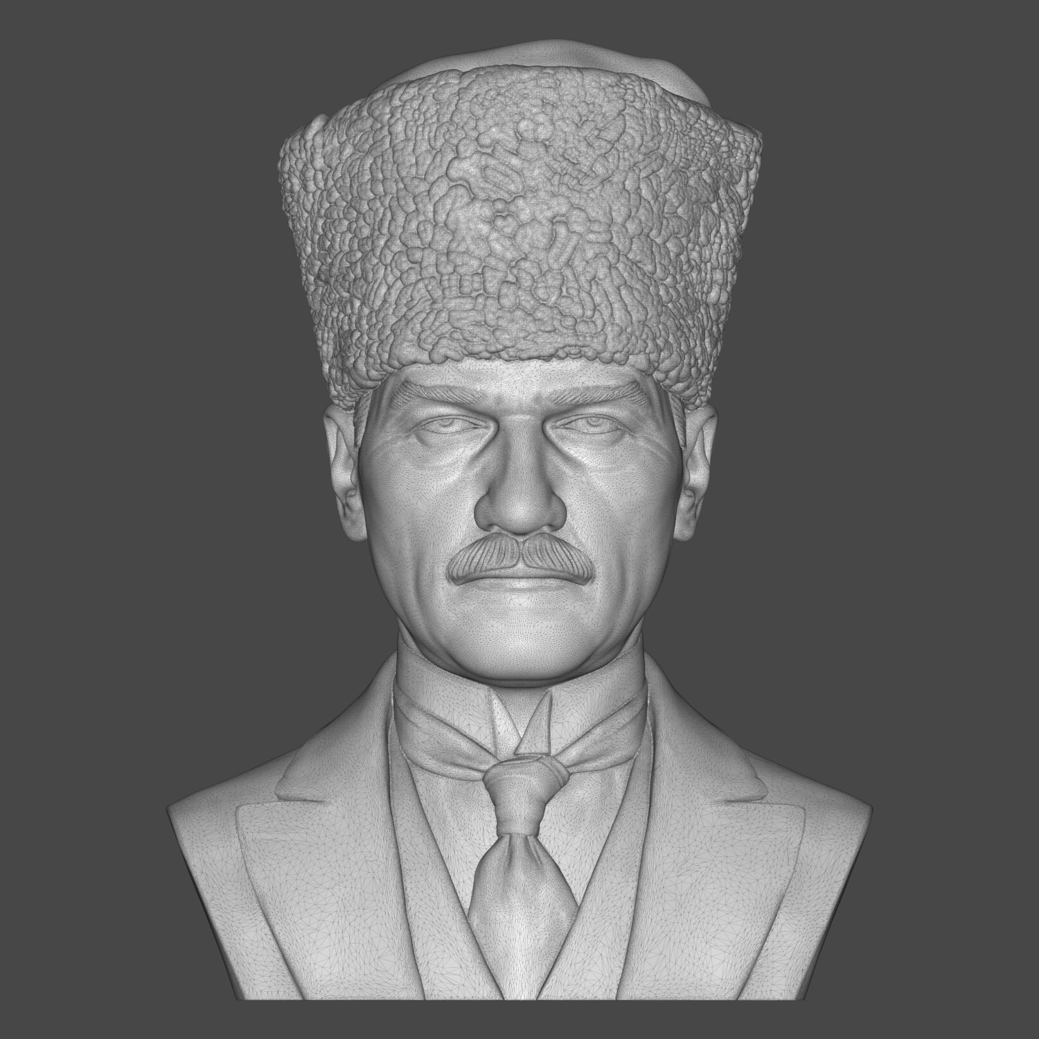 Mustafa Kemal Atat&uumlrk 3D Printable Bust 3D Model