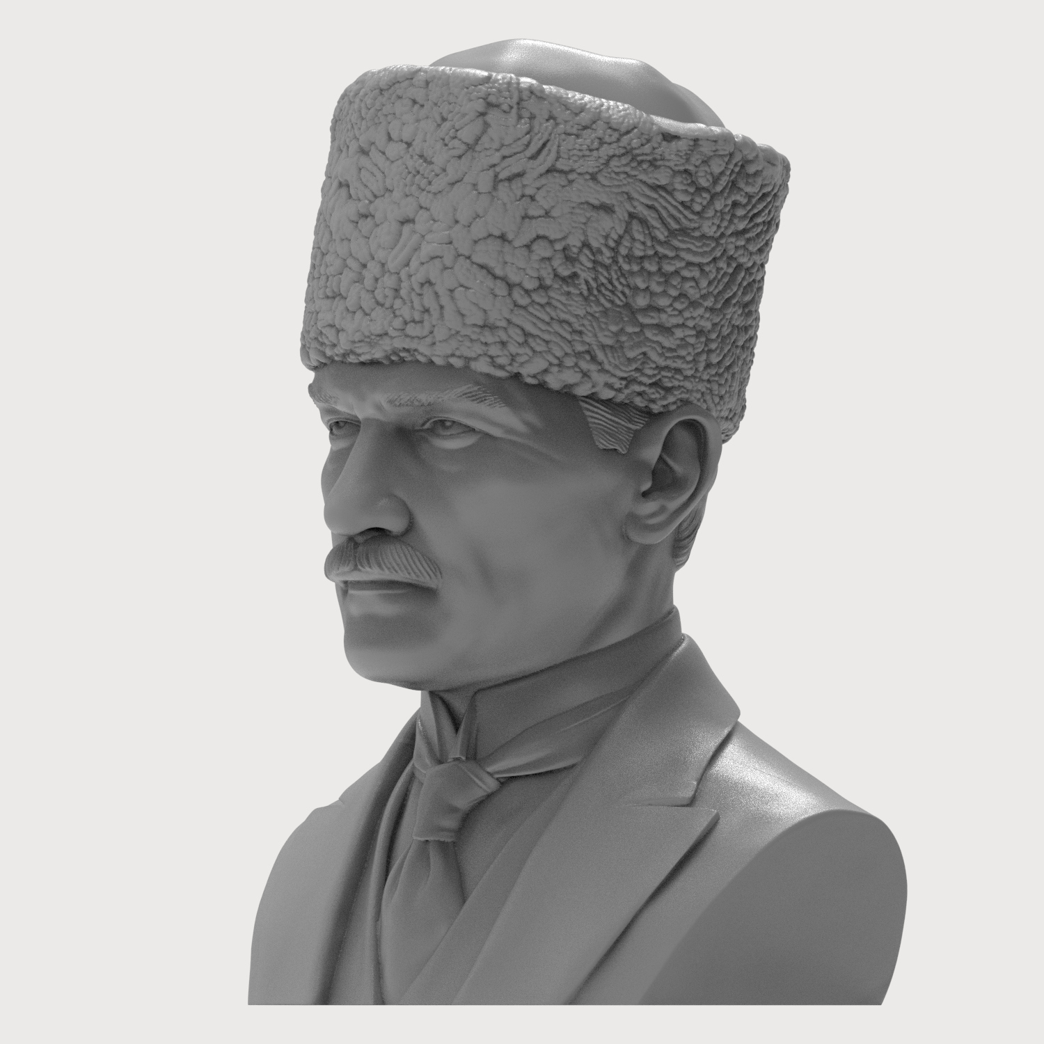 Mustafa Kemal Atat&uumlrk 3D Printable Bust 3D Model