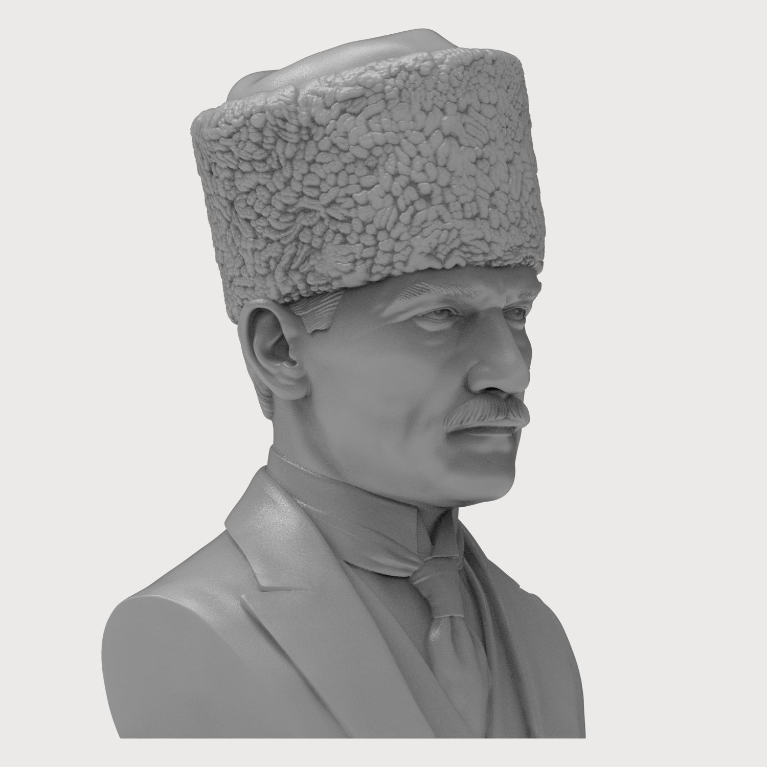 Mustafa Kemal Atat&uumlrk 3D Printable Bust 3D Model